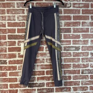 FP Movement Fired Up Yoga Leggings Printed Colorblock Gray Purple SP Small